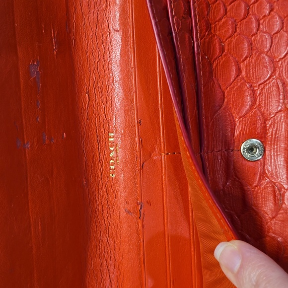 Coach Red Python Embossed Wallet - Picture 9 of 11